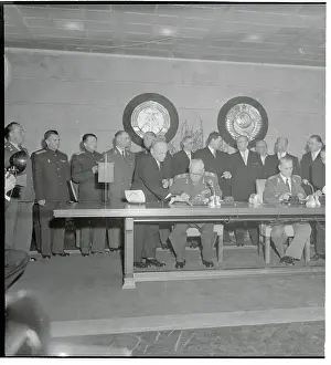 Georgi Zhukov and Willi Stoph Signing Treaties