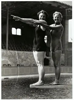Georgia Coleman Gilson Giving Diving Lesson to Helen Hicks