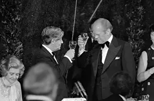 Gerald Ford and Helmut Schmidt Raising Their Glasses