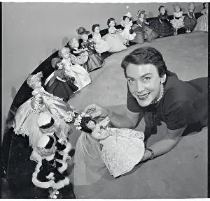 Geraldine Worley Displaying Fashion Dolls