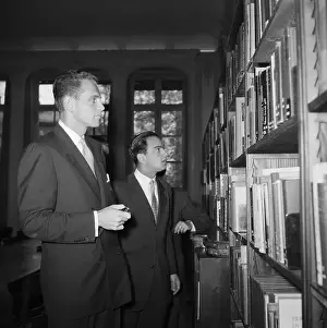 Frankfurt Prints: Gerard Shine and Roy Cohn Standing at Bookshelf