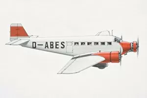 Biplane Gallery: German 1930 Junker 52 plane, side view