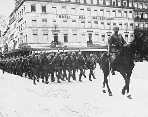 Brussels Prints: German Army Marching Through Brussels