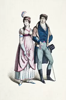 17th & 18th Century Costumes Collection: German couple in traditional clothing from 1800
