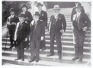 German Delegates Standing on the Steps