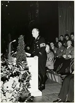 Leipzig Prints: German Foreign Minister Joachim von Ribbentrop Making Speech