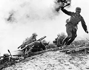 German Patrol Attacking with Grenade