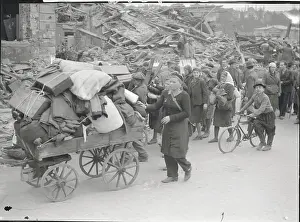 Saarbrucken Prints: German Pedestrians on War Torn Street