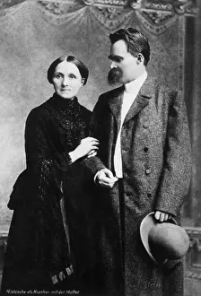 Philosophy Prints: German Philosopher Friedrich Nietzsche and Mother