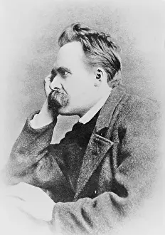Hands On Face Prints: German Philosopher Friedrich Wilhelm Nietzsche