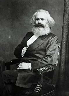 German Political Philosopher Karl Marx Sitting