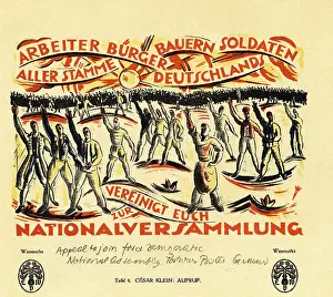 Propaganda Prints: German Post Wwii Poster/Armies Marching