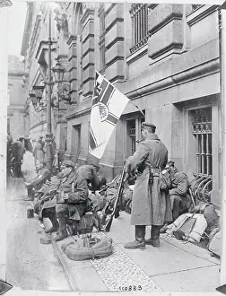 German Revolutionist Flag and Soldiers