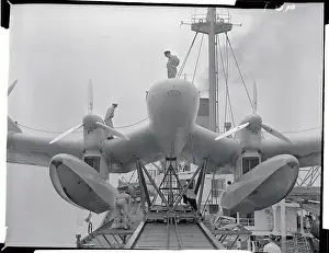 German Seaplane on Board Ship
