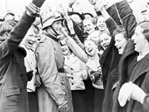 Saluting Prints: German Soldier Accepting Crowd Adulation