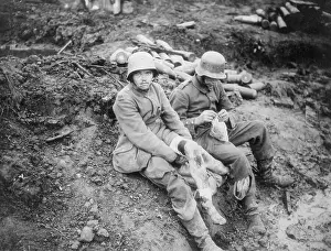First Aid Prints: German Soldier Tending to Wounds