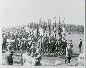 Hamburg Prints: German Soldiers Marching With Flags