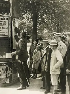 Posting Prints: Two German Soldiers Posting Mobilization Notice