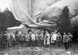 Crash Prints: German Soldiers W/Grounded Dirigible