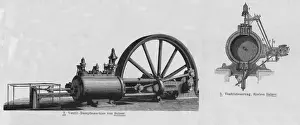 Landscape Machinery Industrial Prints: German Steam Engine
