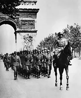 Invasion Prints: German Troops Parade Down Champs-Elysees