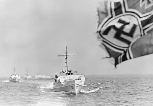 Kiel Prints: German Vessels near Flag