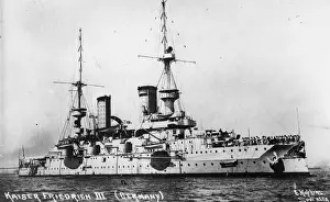Landscape Vessel Ship Battleship Water Prints: German Warship