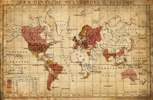 Province Prints: German world trade export map 1898