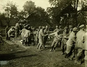 Cannon Prints: Germans, Austrians Pulling Cannon