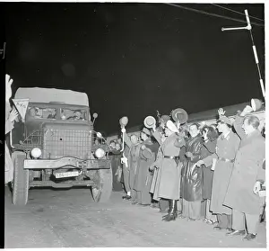 Germans Cheering Allied Freight Truck