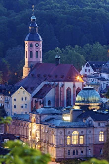 Images Dated 9th May 2017: Germany, Baden-Wurttemberg, Baden-Baden, Illuminated Stiftskirche