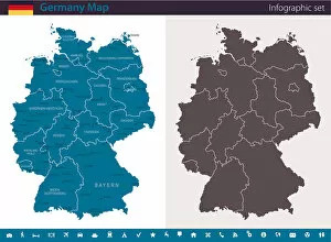 Images Dated 26th August 2017: Germany Map - Infographic Set