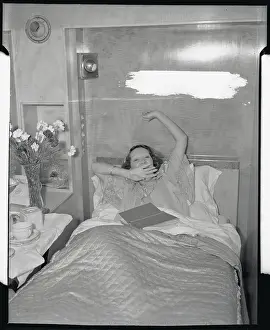 Tiredness Prints: Gertrude Lawrence Yawning in Bed