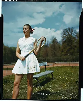 Gertrude Moran Playing Tennis