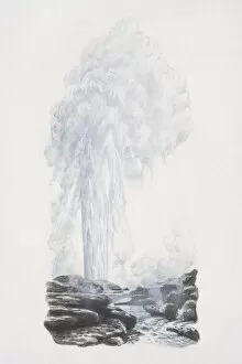 Geyser, hot water spouting out of ground