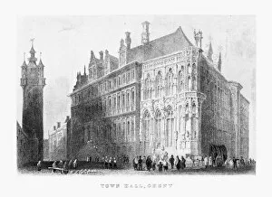 Images Dated 23rd September 2016: Ghent Town Hall, Ghent, Belgium Circa 1887