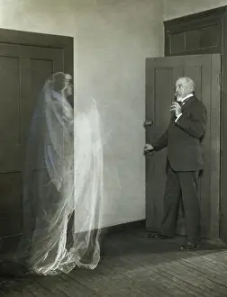 Shock Prints: Ghost Frightening Elderly Professor
