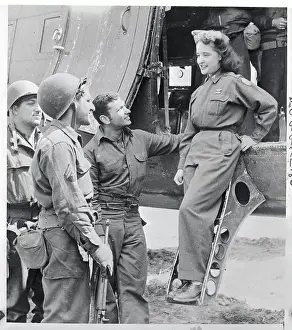 Normandy Prints: GI Joes Having Conversation with Female Soldier