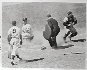 Giant Baseball Players in Action