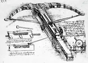 Florentine School Prints: Giant Catapult by Leonardo da Vinci