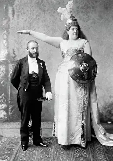 Gigantism Prints: Giant Lady Dressed Up As Brunhilde