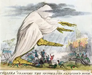 Epidemic Prints: Giant Skeleton Trampling Battlefield