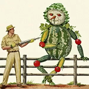 Images Dated 12th October 2012: Giant Vegetable Character