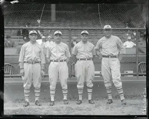 Emil Meusel Prints: Giants Outfielders Standing on Field