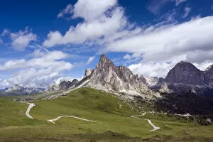 Sceneries Collection: Giau Pass and Mount Ra Gusela, 2595 m, Cinque Torri, 2361 m, and Mount Tofana de Rozes, 3225 m