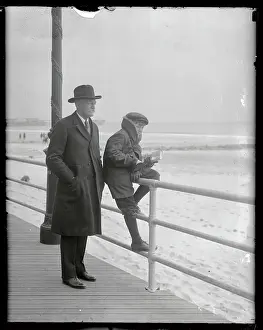 Gifford Pinchot on Boardwalk with His Son