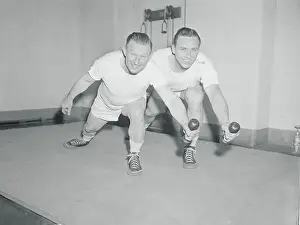 Gil Hodges and Chuck Dressen Exercising