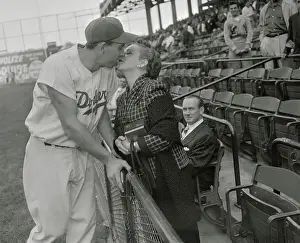 Gil Hodges Kissing His Wife Joan
