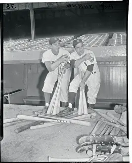Gil Hodges and Yogi Berra Posing with Bats