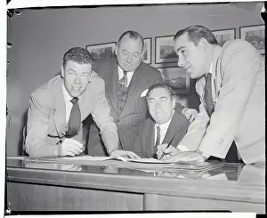 Weiss Prints: Gil McDougald and Yogi Berra Signing Contracts